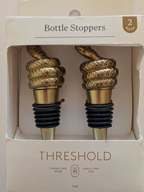 Threshold New Bottle Stoppers - Set of 2 - Gold Snakes